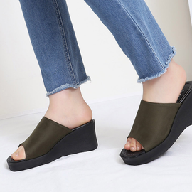 [GIRLS GOOB] Women's Comfortable Wedge Sandal Platform Slip-On Shoes, Suede - Made in KOREA